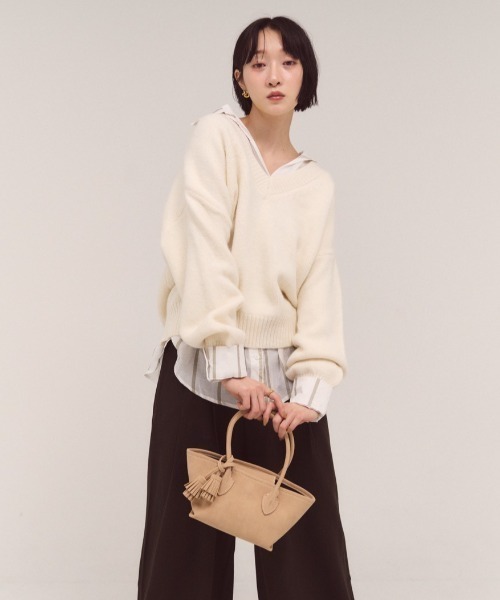 FMiBL(ファミル)の「フェイクスエードタッセルトートBAG(ショルダーバッグ・レディース・ブラック/ブラウン/ベージュ・FREE)」の12枚目の写真