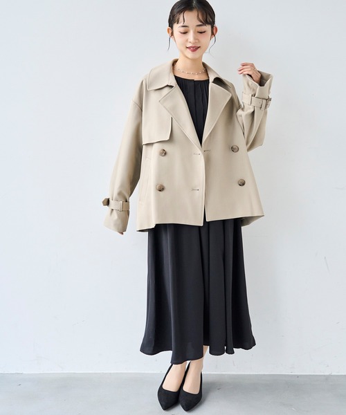 mil(ミル)の「ノーカラータックデザインワンピース 【セレモニー/オケージョン】【585141】(ワンピース・レディース・ライトグレー/ベージュ/ブラック・XS/S)」の11枚目の写真