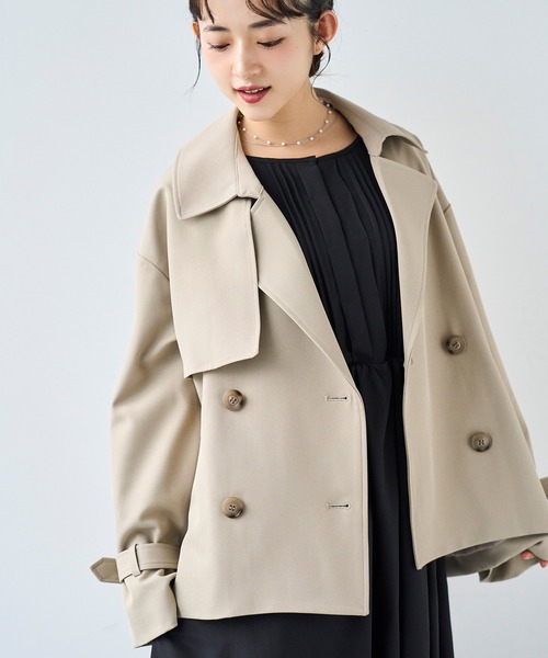 mil(ミル)の「ノーカラータックデザインワンピース 【セレモニー/オケージョン】【585141】(ワンピース・レディース・ライトグレー/ベージュ/ブラック・XS/S)」の12枚目の写真