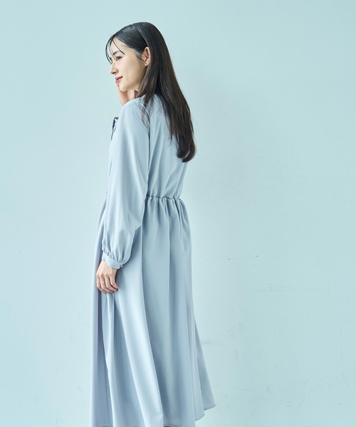 mil(ミル)の「ノーカラータックデザインワンピース 【セレモニー/オケージョン】【585141】(ワンピース・レディース・ライトグレー/ベージュ/ブラック・XS/S)」の19枚目の写真