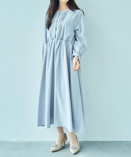mil(ミル)の「ノーカラータックデザインワンピース 【セレモニー/オケージョン】【585141】(ワンピース・レディース・ライトグレー/ベージュ/ブラック・XS/S)」の20枚目の写真