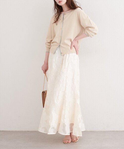 natural couture(ナチュラルクチュール)の「長さ変えられるシアージャガードスカート(スカート・レディース・イエロー/ブラック/アイボリー・FREE)」の21枚目の写真