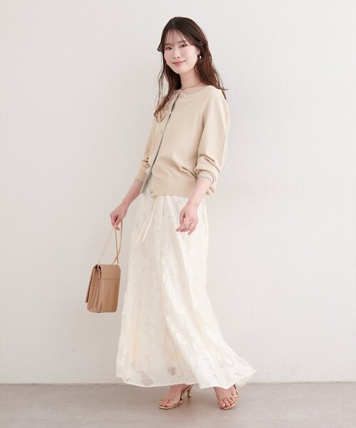 natural couture(ナチュラルクチュール)の「長さ変えられるシアージャガードスカート(スカート・レディース・イエロー/ブラック/アイボリー・FREE)」の22枚目の写真