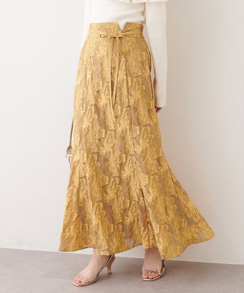 natural couture(ナチュラルクチュール)の「長さ変えられるシアージャガードスカート(スカート・レディース・イエロー/ブラック/アイボリー・FREE)」の14枚目の写真