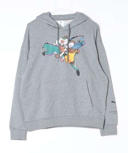 PUMA(プーマ)の「PUMA X MONSTER HUNTER WILDS SW プーマ モンスターハンターワイルズ フーディ フロントプリント(スウェット・メンズ・グレー・M)」の1枚目の写真