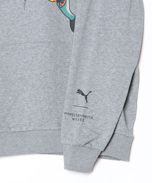 PUMA(プーマ)の「PUMA X MONSTER HUNTER WILDS SW プーマ モンスターハンターワイルズ フーディ フロントプリント(スウェット・メンズ・グレー・M)」の3枚目の写真