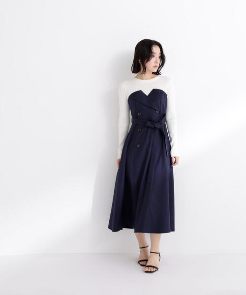NATURAL BEAUTY BASIC(ナチュラルビューティーベーシック)の「◇トレンチディティールドッキングワンピース(ワンピース・レディース・ベージュ/ネイビー/ライトグリーン・MEDIUM/P/S)」の22枚目の写真