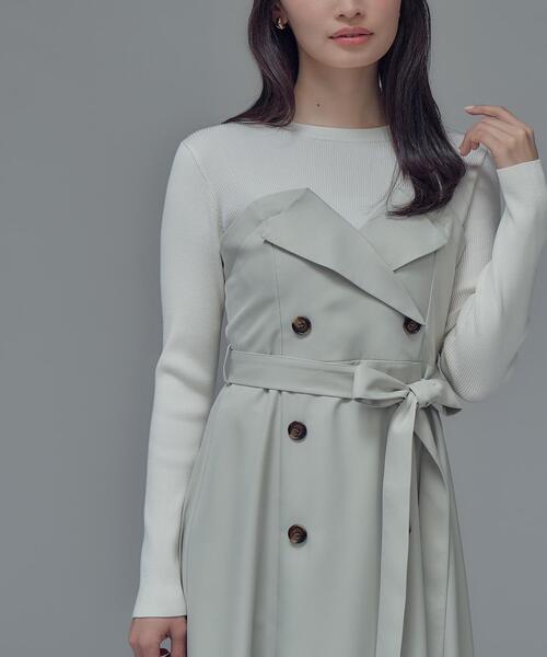 NATURAL BEAUTY BASIC(ナチュラルビューティーベーシック)の「◇トレンチディティールドッキングワンピース(ワンピース・レディース・ベージュ/ネイビー/ライトグリーン・MEDIUM/P/S)」の16枚目の写真