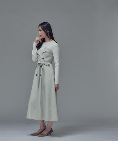 NATURAL BEAUTY BASIC(ナチュラルビューティーベーシック)の「◇トレンチディティールドッキングワンピース(ワンピース・レディース・ベージュ/ネイビー/ライトグリーン・MEDIUM/P/S)」の15枚目の写真