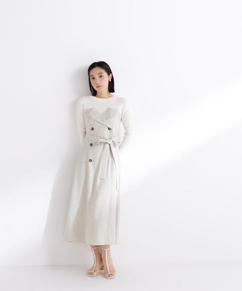 NATURAL BEAUTY BASIC(ナチュラルビューティーベーシック)の「◇トレンチディティールドッキングワンピース(ワンピース・レディース・ベージュ/ネイビー/ライトグリーン・MEDIUM/P/S)」の13枚目の写真