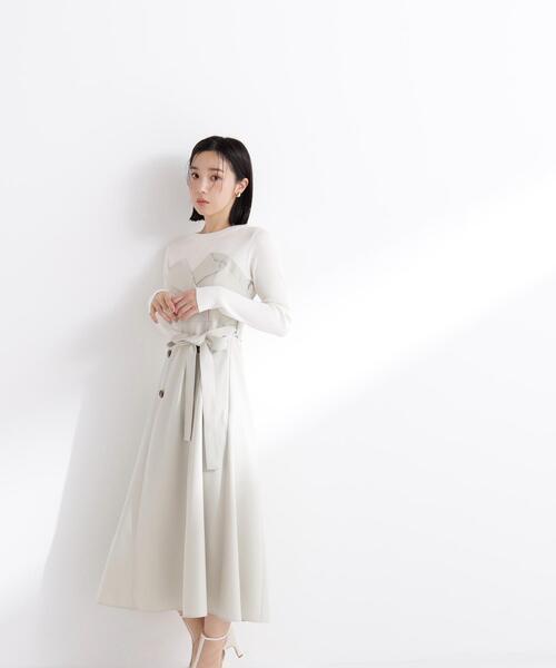 NATURAL BEAUTY BASIC(ナチュラルビューティーベーシック)の「◇トレンチディティールドッキングワンピース(ワンピース・レディース・ベージュ/ネイビー/ライトグリーン・MEDIUM/P/S)」の9枚目の写真