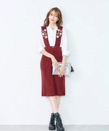 Chesty（チェスティー）の「フラワーショルダーニットジャンパースカート（ジャンパースカート）」