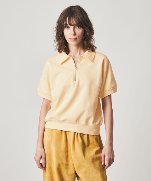 Steven Alan（スティーブンアラン）の「＜Steven Alan＞コットン スウェット ハーフジップ プルオーバー（Tシャツ/カットソー・レディース・オフホワイト/ダークブラウン/ネイビー・FREE）」の2枚目の写真