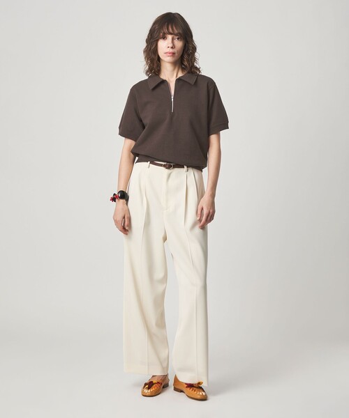 Steven Alan（スティーブンアラン）の「＜Steven Alan＞コットン スウェット ハーフジップ プルオーバー（Tシャツ/カットソー・レディース・オフホワイト/ダークブラウン/ネイビー・FREE）」の6枚目の写真