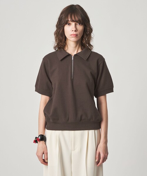 Steven Alan（スティーブンアラン）の「＜Steven Alan＞コットン スウェット ハーフジップ プルオーバー（Tシャツ/カットソー・レディース・オフホワイト/ダークブラウン/ネイビー・FREE）」の9枚目の写真