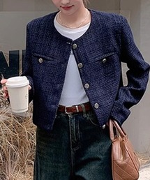 SallyLunn（サリーラン）の「ジャガードノーカラージャケット（ノーカラージャケット）」