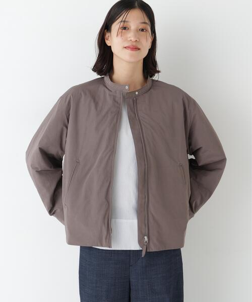 human woman(ヒューマンウーマン)の「◆【弱撥水素材】タフタ中綿入りブルゾン(ブルゾン・レディース・グレー系その他/ベージュ系その他2・MEDIUM)」の2枚目の写真
