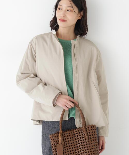 human woman(ヒューマンウーマン)の「◆【弱撥水素材】タフタ中綿入りブルゾン(ブルゾン・レディース・グレー系その他/ベージュ系その他2・MEDIUM)」の4枚目の写真