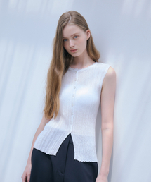 ラッフルプリーツスリーブレスニット NATURAL BEAUTY BASIC｜プリーツスリーブニット | Rakuten Fashion