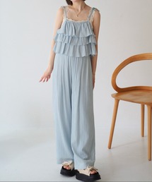 junoah（ジュノア）の「肩リボンフリルキャミソールパンツセット[低身長サイズXS有り]（セットアップ）」