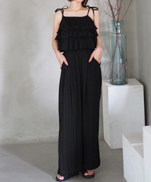 junoah（ジュノア）の「肩リボンフリルキャミソールパンツセット[低身長サイズXS有り]（セットアップ）」