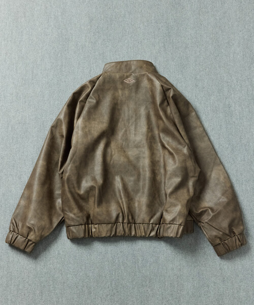 UMBRO/アンブロ SP Leatherette Stand Collar Blouson/別注 ムラ加工