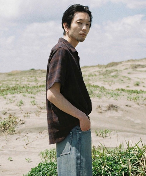 LIDNM(リドム)の「CREPE COTTON PLAID SHIRT(シャツ/ブラウス・メンズ・ブラウン系その他・SMALL/MEDIUM)」の5枚目の写真