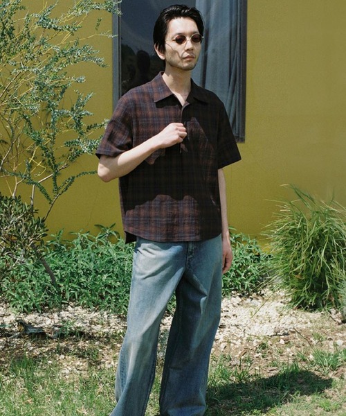 LIDNM(リドム)の「CREPE COTTON PLAID SHIRT(シャツ/ブラウス・メンズ・ブラウン系その他・SMALL/MEDIUM)」の10枚目の写真