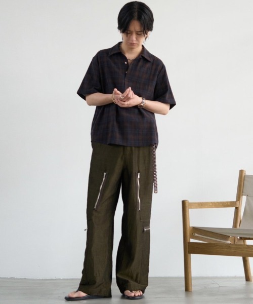 LIDNM（リドム）の「CREPE COTTON PLAID SHIRT（シャツ/ブラウス・メンズ・ブラウン系その他・MEDIUM/SMALL）」の19枚目の写真