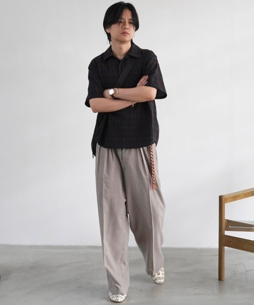 LIDNM（リドム）の「CREPE COTTON PLAID SHIRT（シャツ/ブラウス・メンズ・ブラウン系その他・MEDIUM/SMALL）」の20枚目の写真