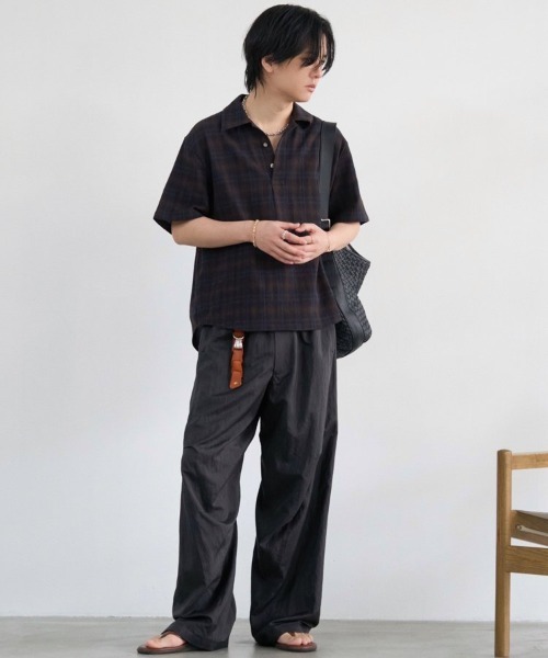 LIDNM（リドム）の「CREPE COTTON PLAID SHIRT（シャツ/ブラウス・メンズ・ブラウン系その他・MEDIUM/SMALL）」の22枚目の写真