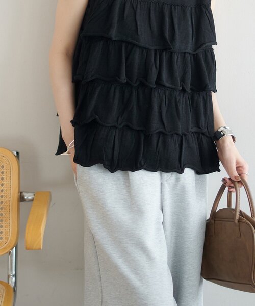 DISCOAT(ディスコート)の「前後2WAYフリル前開きベスト(ベスト・レディース・チャコールグレー/グレー/ブラック・FREE)」の10枚目の写真