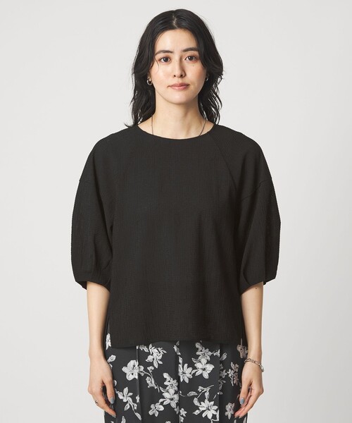 green label relaxing(グリーンレーベルリラクシング)の「サッカー タックスリーブ プルオーバー カットソー(Tシャツ/カットソー・レディース・ブラック/オリーブ/ライトブルー/ホワイト/イエロー・FREE)」の19枚目の写真