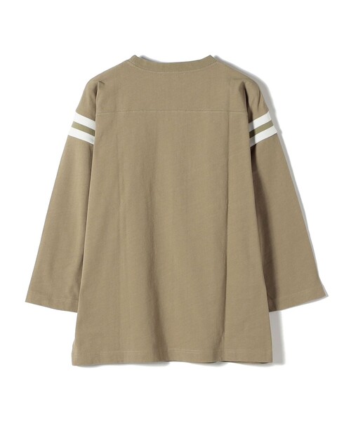 SHIPS(シップス)の「NINE CASE:〈洗濯機可能〉七分袖 フットボール TEE(Tシャツ/カットソー・レディース・ベージュ/ダークグレー・ONE SIZE)」の22枚目の写真
