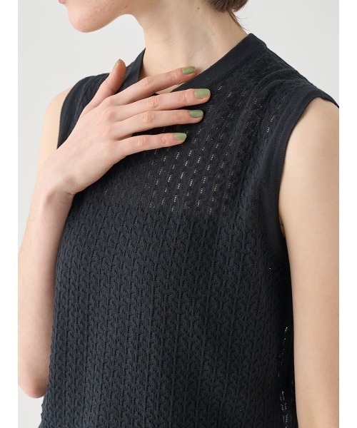JOHN SMEDLEY(ジョンスメドレー)の「コットンレース編みノースリーブニットトップス(ニット/セーター・レディース・ブラック・S/M)」の8枚目の写真