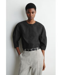 COS（コス）の「彫刻的なピマコットン ポプリンブラウス（シャツ/ブラウス）」