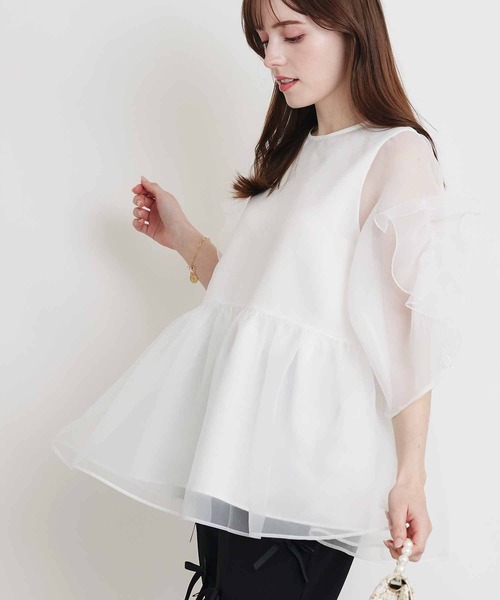 PICCIN PERLA(ピッチンペルラ)の「ティンカーⅡ(シャツ/ブラウス・レディース・ピンク/ブラック/オフホワイト・M)」の1枚目の写真