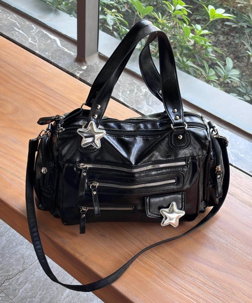 LAC-VERT（ラック・ヴェール）の「2WAYマルチポケットレザーバッグ（トートバッグ・レディース・ブラック・FREE）」の11枚目の写真