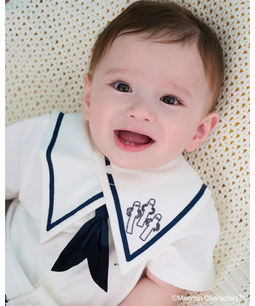 kladskap（クレードスコープ）の「【MOOMIN】セーラーカラースタイ（スタイ/よだれかけ・キッズ・オフホワイト/サックスブルー・F）」の6枚目の写真