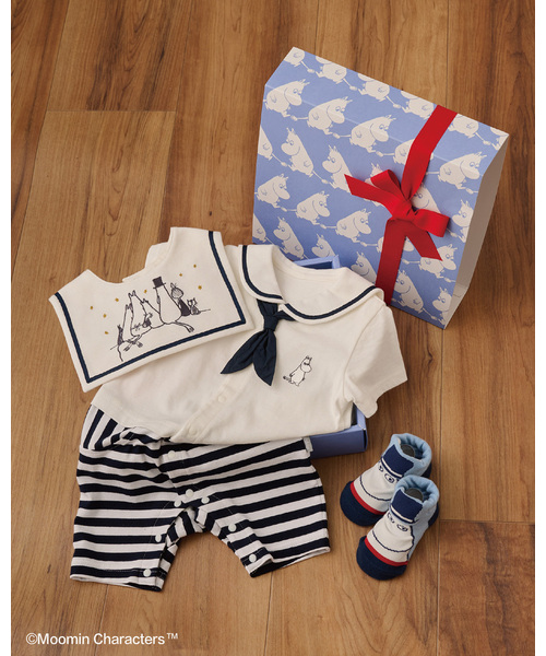 kladskap（クレードスコープ）の「【MOOMIN】セーラーカラースタイ（スタイ/よだれかけ・キッズ・オフホワイト/サックスブルー・F）」の9枚目の写真