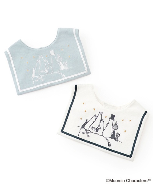 kladskap（クレードスコープ）の「【MOOMIN】セーラーカラースタイ（スタイ/よだれかけ・キッズ・オフホワイト/サックスブルー・F）」の3枚目の写真