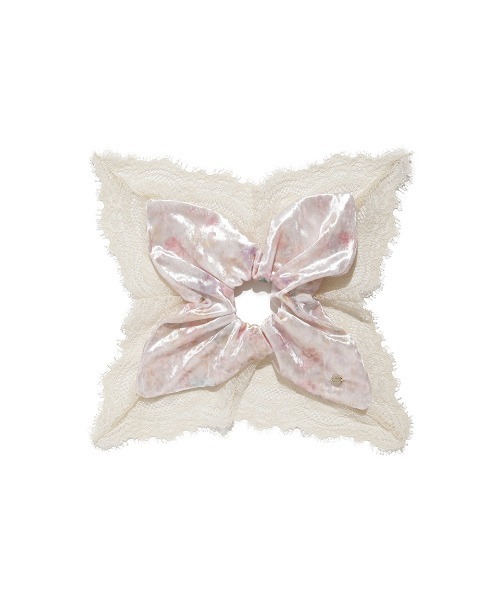 SNIDEL HOME（スナイデルホーム）の「ベロアレースシュシュ（シュシュ・レディース・ピンクベージュ/ブラック/ドット・F）」の8枚目の写真