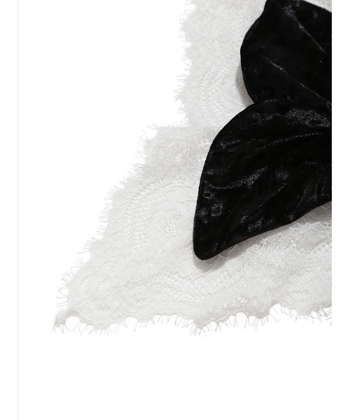 SNIDEL HOME（スナイデルホーム）の「ベロアレースシュシュ（シュシュ・レディース・ピンクベージュ/ブラック/ドット・F）」の7枚目の写真