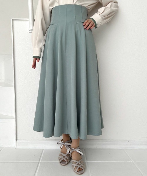 an another angelus（アンアナザーアンジェラス）の「スカーフビットベルト付きフレアー/fint フィント（スカート・レディース・ミント/ネイビー・FREE）」の16枚目の写真