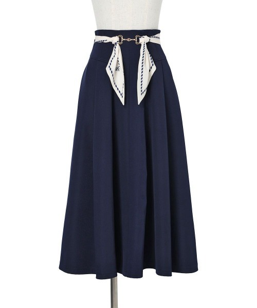 an another angelus（アンアナザーアンジェラス）の「スカーフビットベルト付きフレアー/fint フィント（スカート・レディース・ミント/ネイビー・FREE）」の20枚目の写真