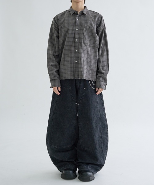 セール】13OZ-Double knee wide buggy denim / ダブルニーワイドバギー