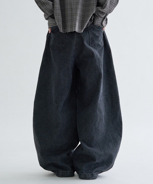 セール】13OZ-Double knee wide buggy denim / ダブルニーワイドバギー