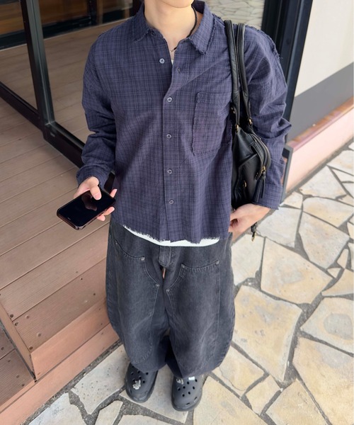 EPNK（イーピーエヌケー）の「13OZ-Double knee wide buggy denim / ダブルニーワイドバギーデニム（デニムパンツ・メンズ・ブルー/ブラック/ブラック系・LARGE/SMALL/MEDIUM）」の10枚目の写真