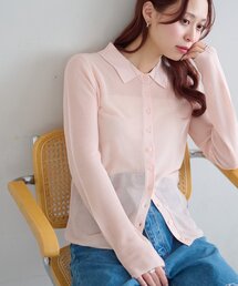 畦衿付きカーディガン《WEB限定カラーあり》