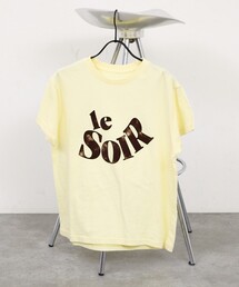 abahouse mavie | 【コットン100％】甘編み天竺フロッキープリントTシャツ/半袖/夏服/ロゴT(Tシャツ/カットソー)